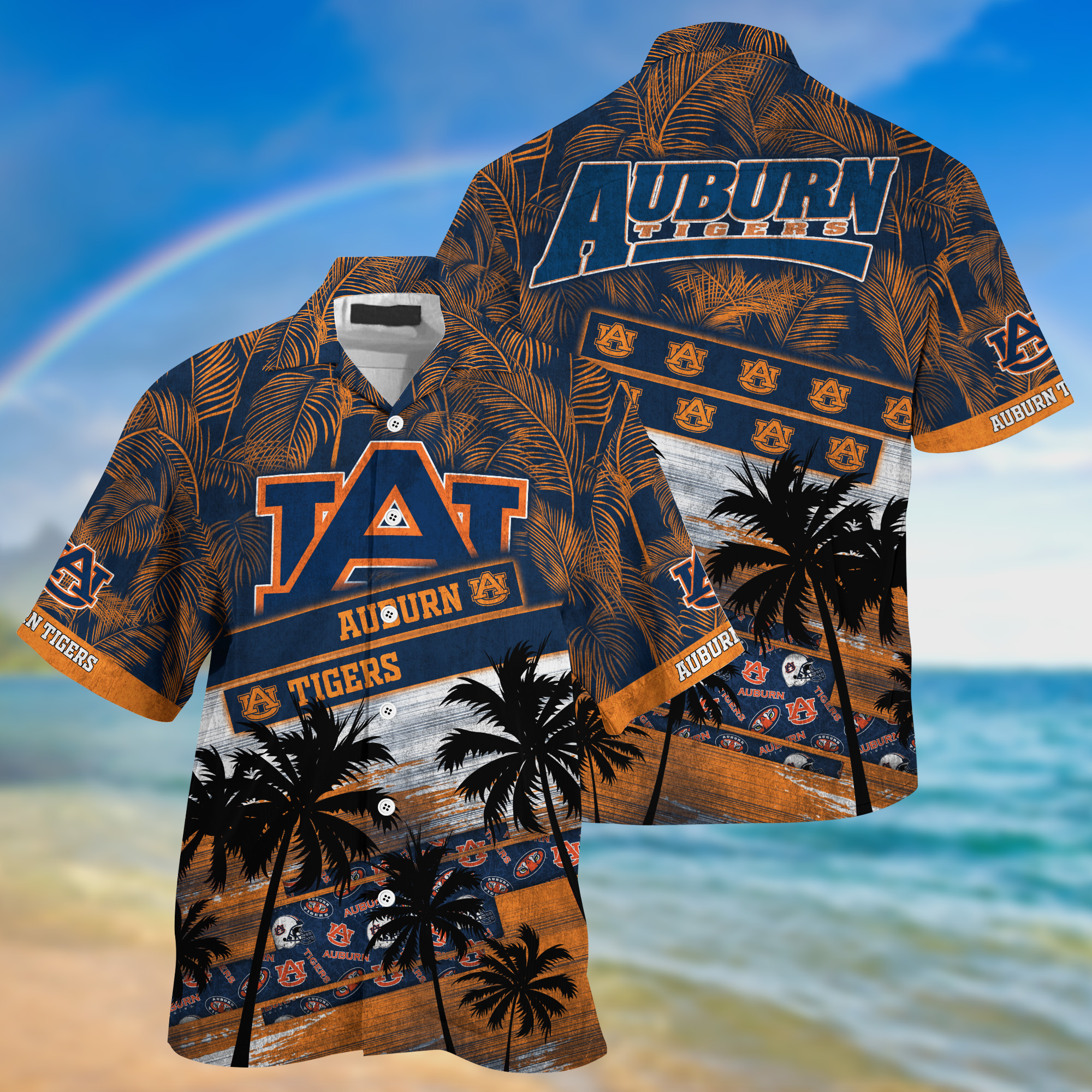 Auburn Tigers NCAA Palm Tree Pattern Hawaii Shirt For Sports Fans