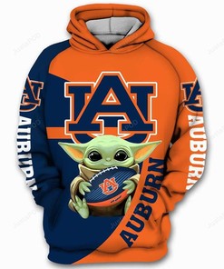 Auburn Tigers Ncaa Baby Yoda Star Wars 3D Hoodie Zip Hoodie