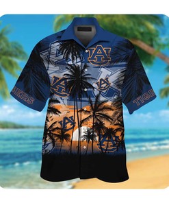 Auburn Tigers Tropical Hawaii Shirt Summer Button Up Shirt for Men Women