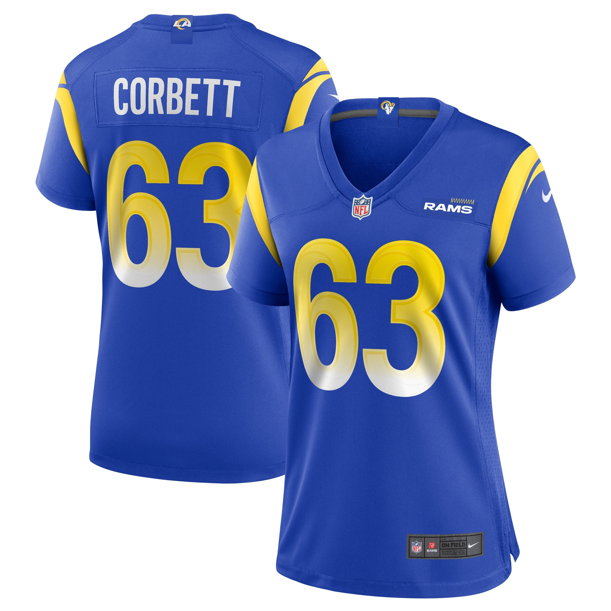 Austin Corbett Los Angeles Rams Womens Game Jersey - Royal Nfl