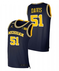Austin Davis 51 Michigan Wolverines College Basketball BLM Men Jersey - Navy