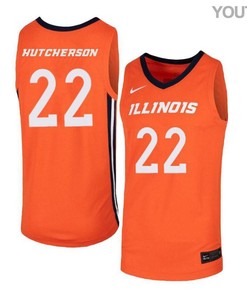 Austin Hutcherson 22 Illinois Fighting Illini Elite Basketball Youth Jersey - Orange