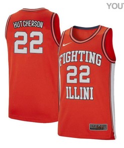 Austin Hutcherson 22 Illinois Fighting Illini Retro Elite Basketball Youth Jersey - Orange