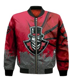 Austin Peay Governors Bomber Jacket Basketball Net Grunge Pattern- NCAA