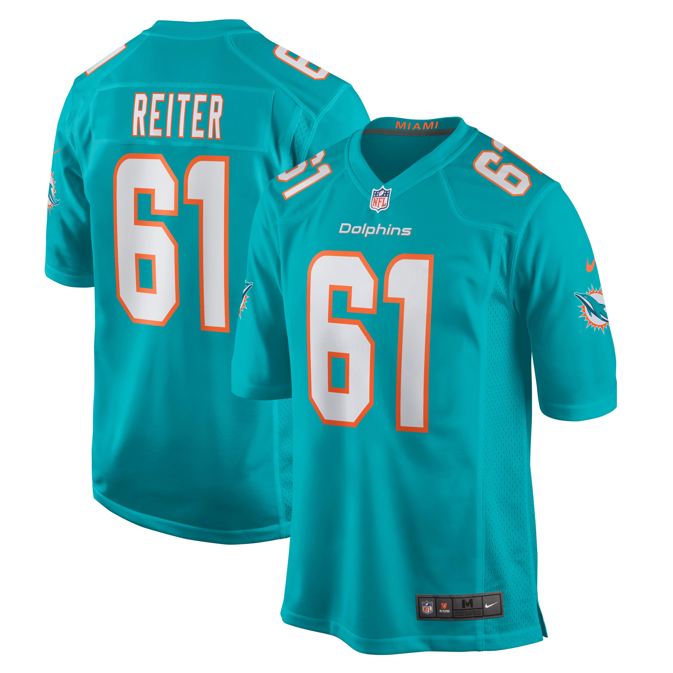 Austin Reiter Miami Dolphins Game Jersey - Aqua Nfl