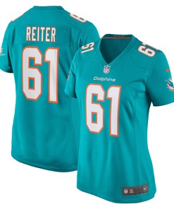Austin Reiter Miami Dolphins Womens Game Jersey - Aqua Nfl