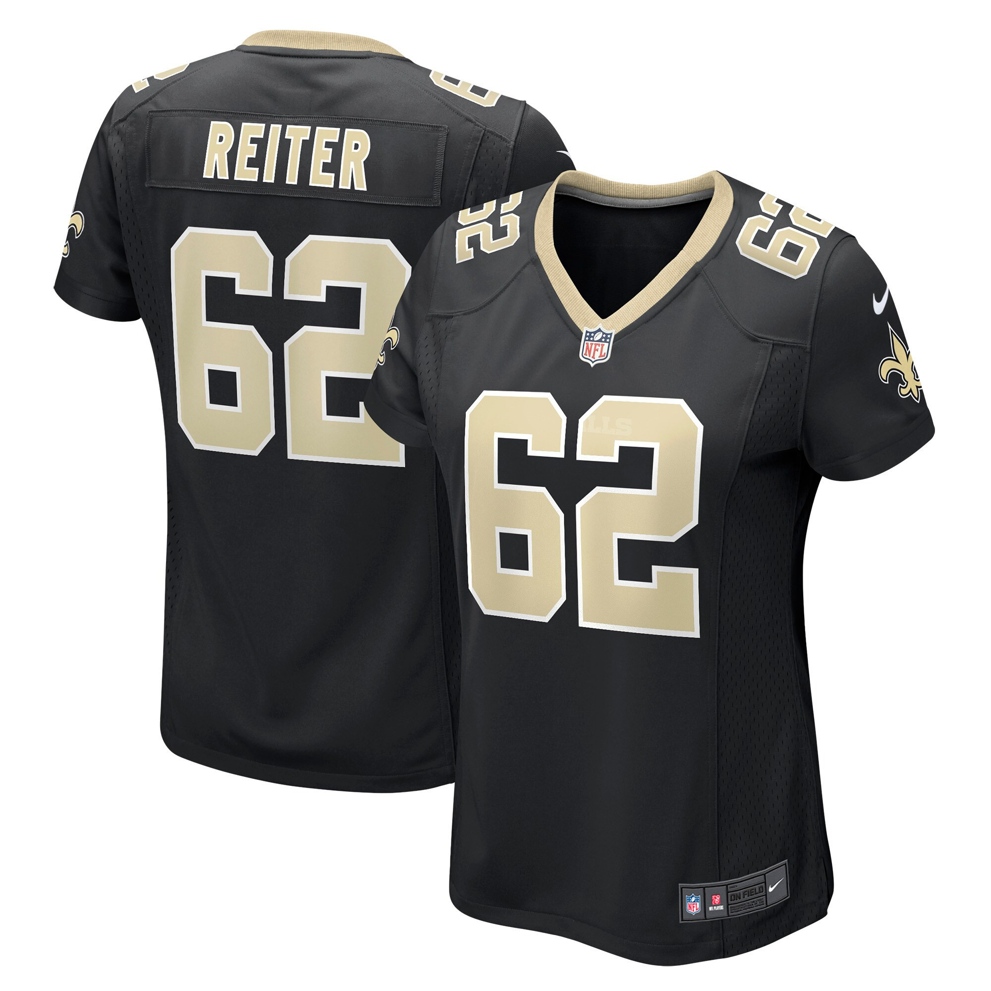 Austin Reiter New Orleans Saints Womens Game Jersey - Black Nfl