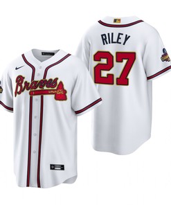 Austin Riley 27 Jersey, Atlanta Braves White 2022-23 Gold Program Jersey