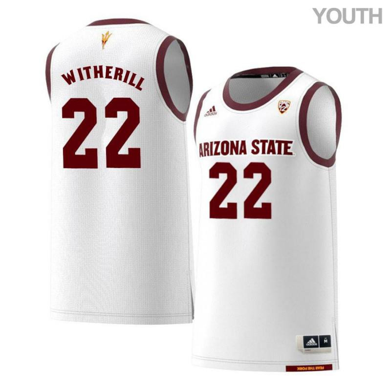 Austin Witherill 22 Arizona State Sun Devils Retro Basketball Youth Jersey - White