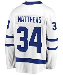 Auston Matthews 34 Toronto Maple Leafs Stanley Cup 2023 Playoffs Patch Away Breakaway Men Jersey - White
