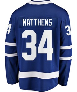 Auston Matthews 34 Toronto Maple Leafs Stanley Cup 2023 Playoffs Patch Home Breakaway Men Jersey - Blue