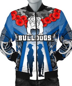 Australia Bulldogs Rugby Mens Bomber Jacket ANZAC Day Survival World