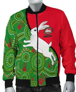Australia Rabbitohs Bomber Jacket - NAIDOC Pattern With Rabbits - LT20
