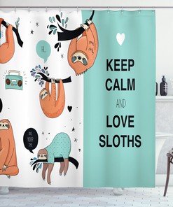 Australian Sloth Tribe Animal Print Shower Curtain for Bathroom