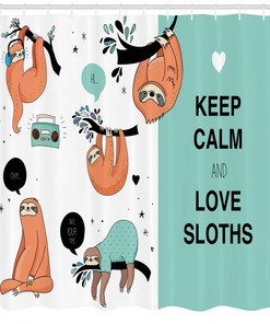Australian Sloth Tribe Animal Print Shower Curtain for Bathroom
