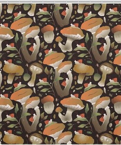 Autumn Forest Orange Fox Shower Curtain - Modern Fabric Bathroom Decoration