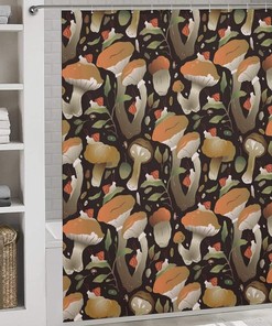 Autumn Forest Orange Fox Shower Curtain - Modern Fabric Bathroom Decoration
