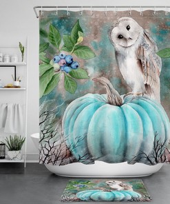 Autumn Pumpkins Cute Owl Shower Curtain for a Fun and Festive Bathroom Decor