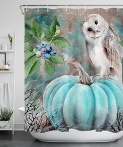Autumn Pumpkins Cute Owl Shower Curtain for a Fun and Festive Bathroom Decor