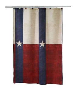 Avanti Texas Star Fabric Shower Curtain - Rustic Bathroom Decor