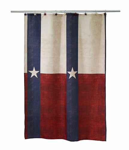 Avanti Texas Star Fabric Shower Curtain - Rustic Bathroom Decor