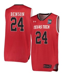 Avery Benson 24 Texas Tech Red Raiders Basketball Men Jersey - Red