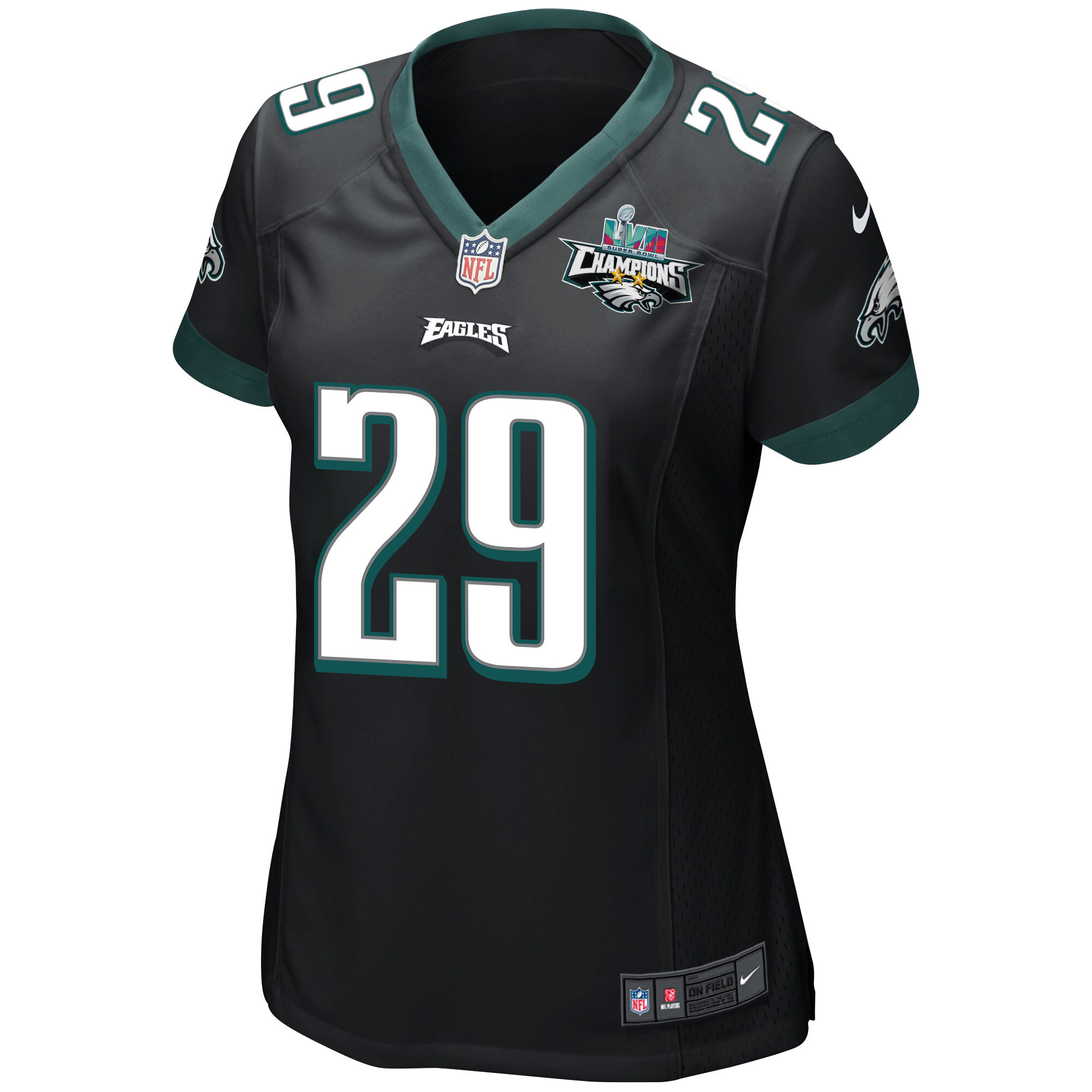 Avonte Maddox 29 Philadelphia Eagles Super Bowl LVII Champions 2 Stars Women Game Jersey - Black