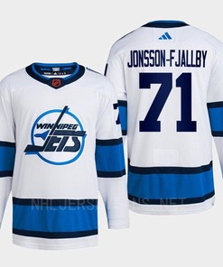 Axel Jonsson-Fjallby 71 Reverse Retro 2.0 2022 Winnipeg Jets White Jersey Primegreen