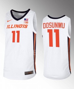 Ayo Dosunmu 11 Illinois Fighting Illini White Jersey Home Basketball