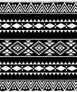 Aztec Boho Shower Curtain - Tribal Bathroom Decor