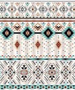Aztec Shower Curtain - Southwestern Native Tribal Bathroom Decor