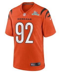 B.J. Hill 92 Cincinnati Bengals Super Bowl LVII Champions Men Alternate Game Jersey - Orange