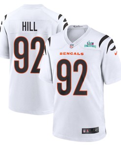 B.J. Hill 92 Cincinnati Bengals Super Bowl LVII Champions Men Game Jersey - White