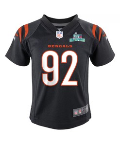 B.J. Hill 92 Cincinnati Bengals Super Bowl LVII Champions Youth Game Jersey - Black