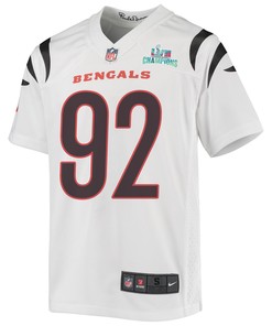 B.J. Hill 92 Cincinnati Bengals Super Bowl LVII Champions Youth Game Jersey - White