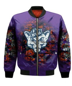BYU Cougars Bomber Jacket Camouflage Vintage  - NCAA