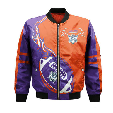 BYU Cougars Bomber Jacket Flame Ball - NCAA