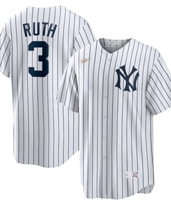 Babe Ruth 3 New York Yankees Home Cooperstown Collection Player Jersey - White