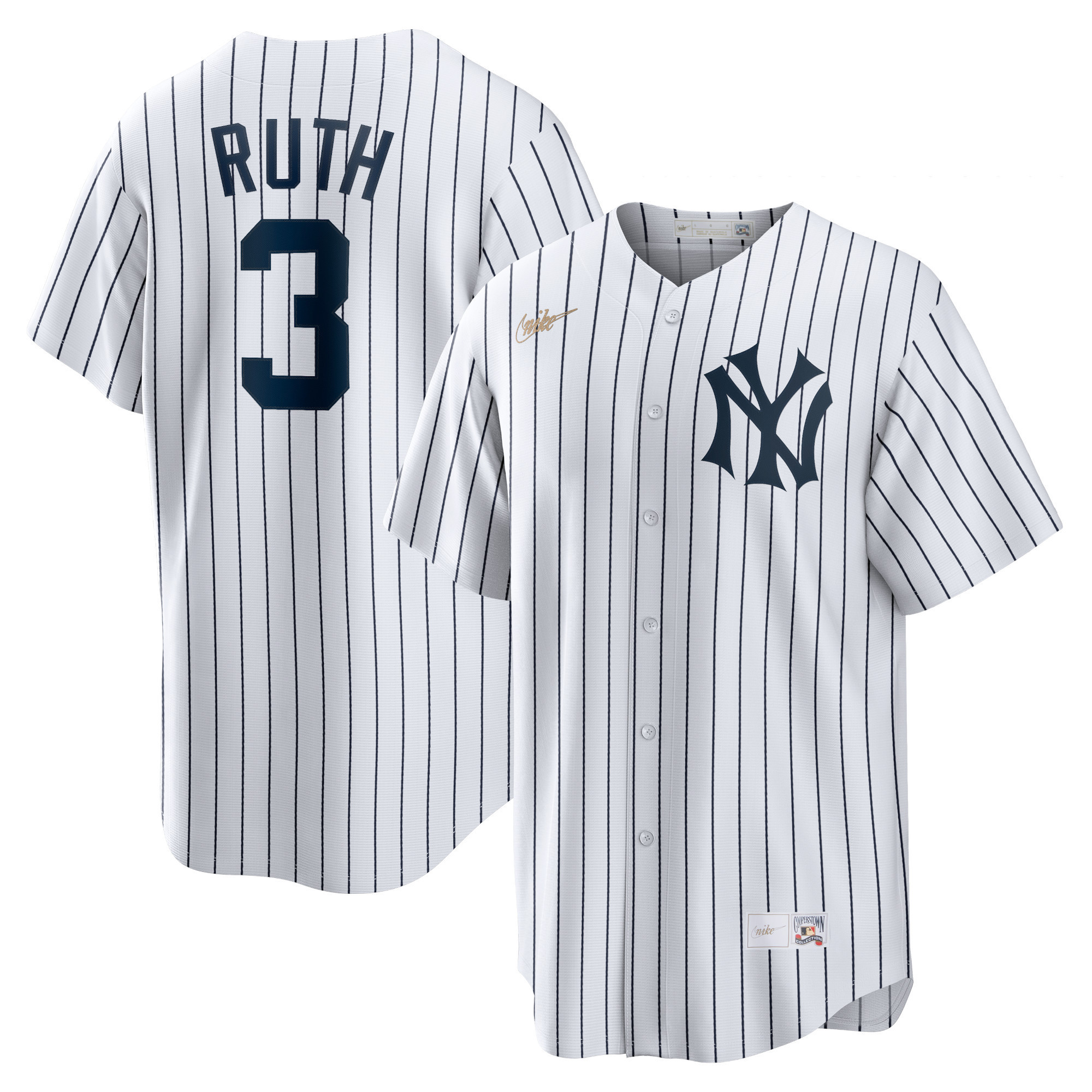 Babe Ruth New York Yankees Home Cooperstown Collection Player Jersey White Mlb