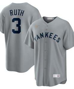 Babe Ruth New York Yankees Road Cooperstown Collection Player Jersey - Gray Mlb