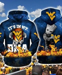 Baby Groot Itâs My West Virginia Mountaineers 3D All Over Print Zip Hoodie Gifts for NCAA Fans