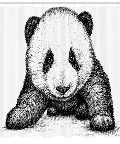 Baby Panda Bear Sketch Animal Print Shower Curtain for Bathroom
