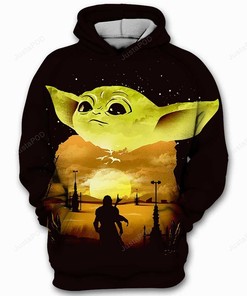 Baby Yoda 3D Hoodie Zip Hoodie