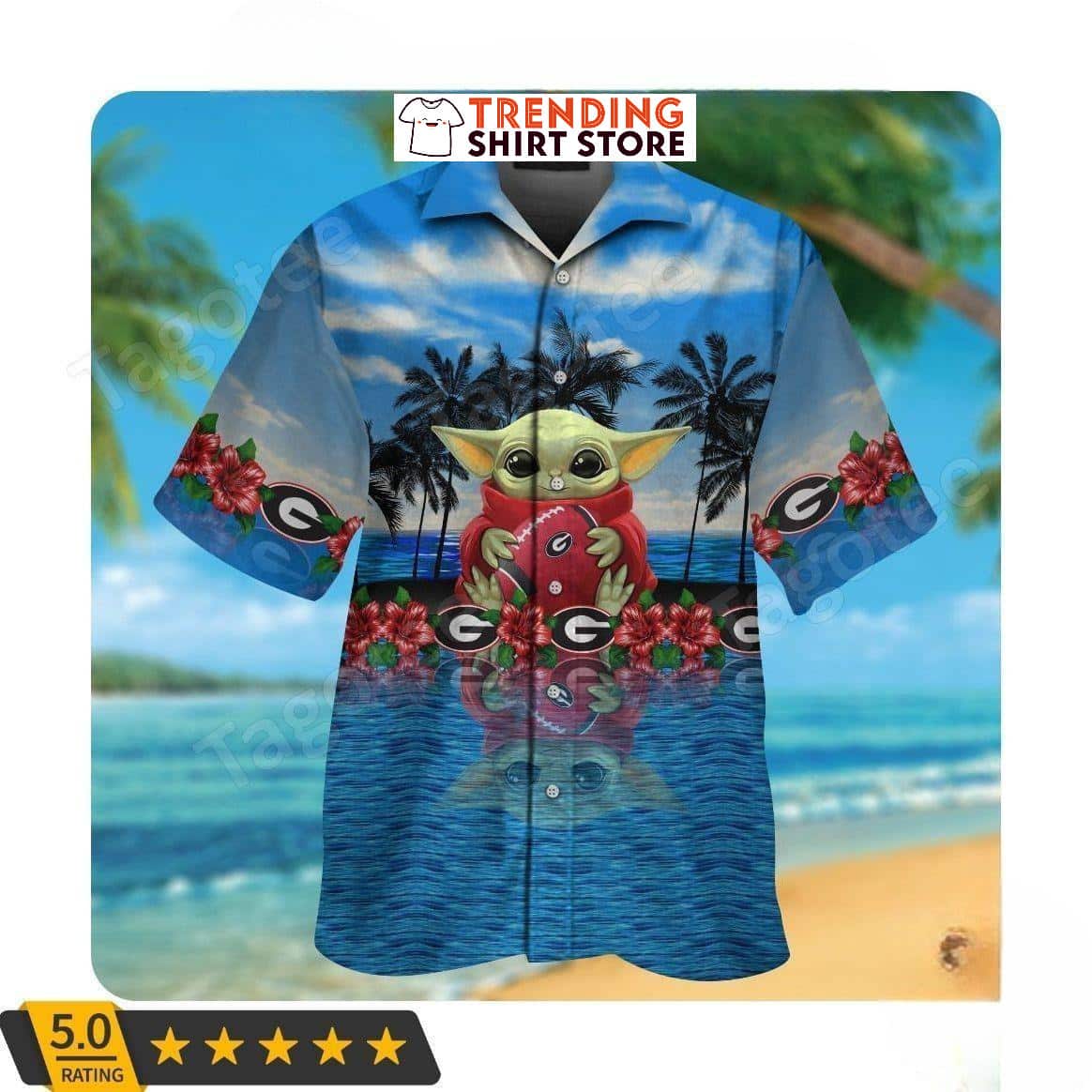 Baby Yoda Star Wars Georgia Bulldogs Uga Hawaiian Shirt