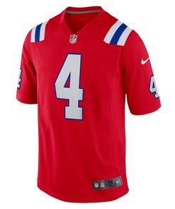 Bailey Zappe 4 New England Patriots Alternate Game Player Jersey - Red