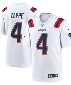 Bailey Zappe 4 New England Patriots Game Player Jersey - White