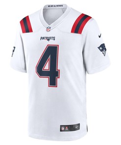 Bailey Zappe 4 New England Patriots Game Player Jersey - White