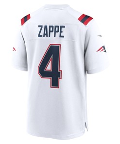 Bailey Zappe 4 New England Patriots Game Player Jersey - White
