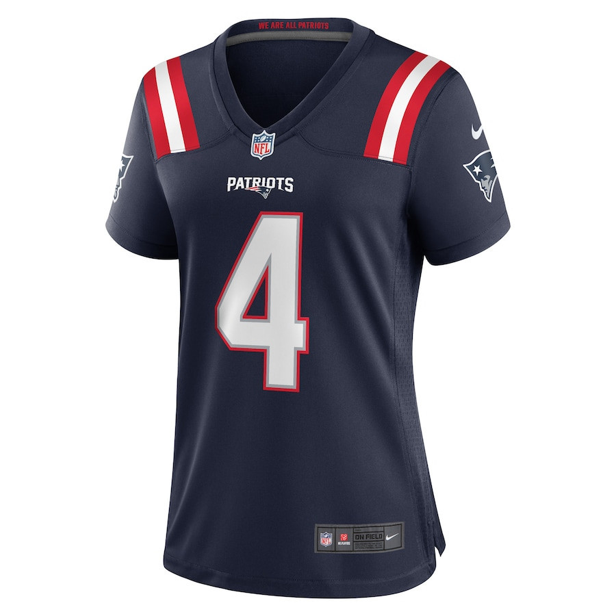 Bailey Zappe 4 New England Patriots Women's Game Player Jersey - Navy