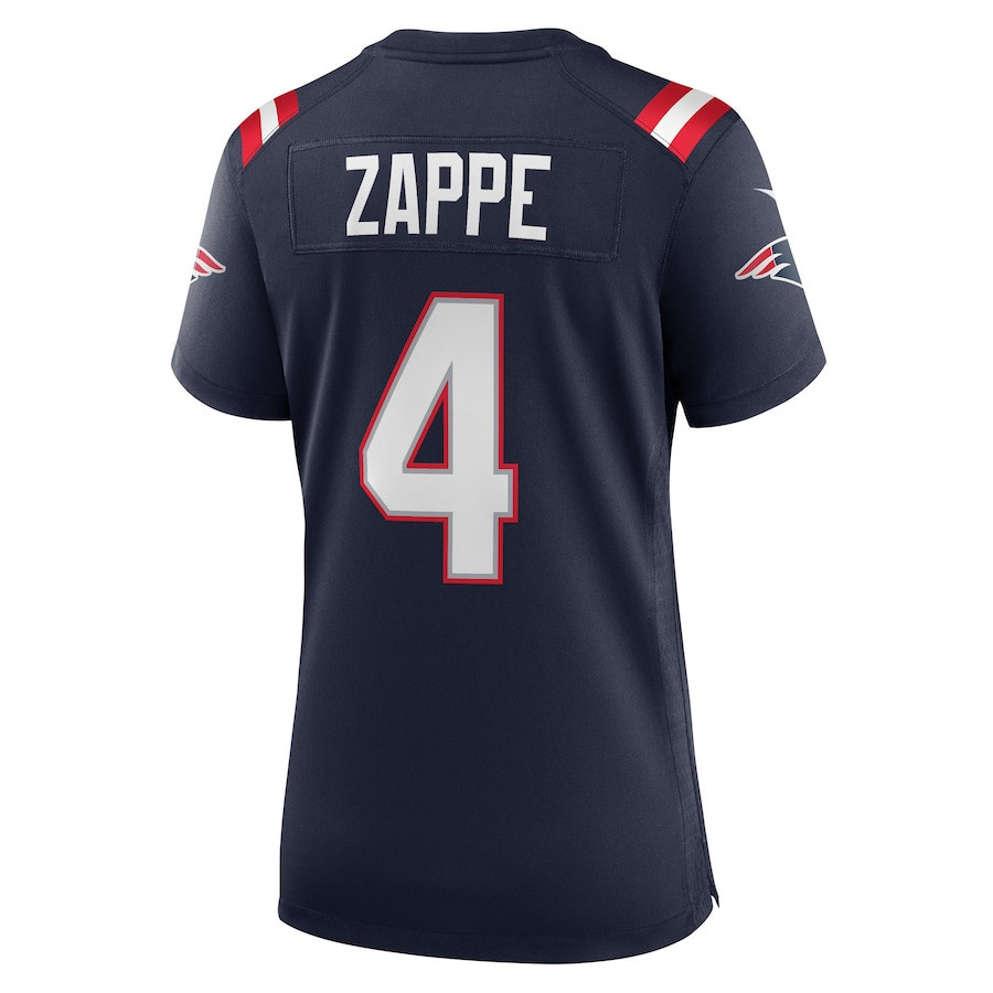 Bailey Zappe 4 New England Patriots Women's Game Player Jersey - Navy